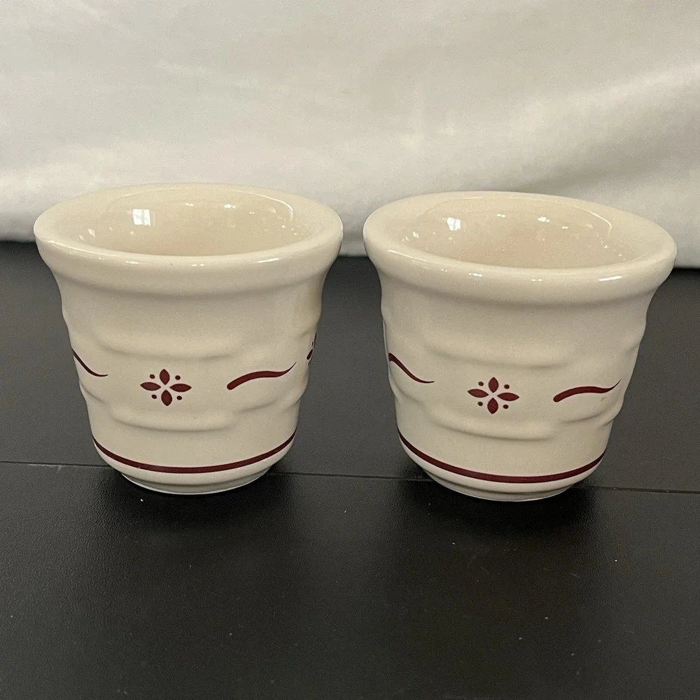 Longaberger Pottery Woven Traditions Classic Red Mini Crock 2.5